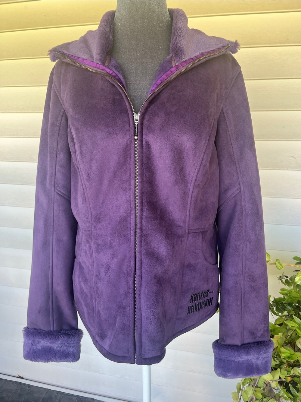 HARLEY DAVIDSON PURPLE Suede women’s jacket coat large